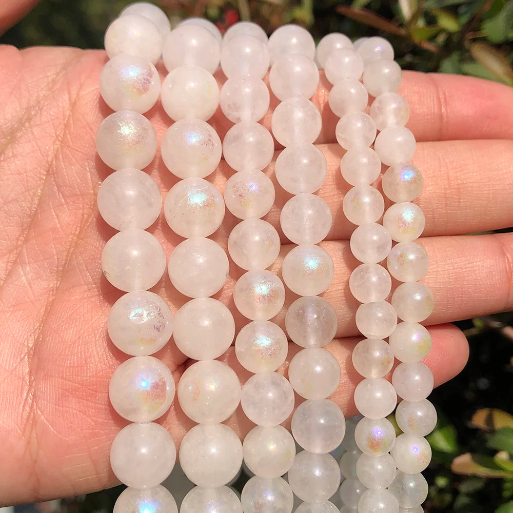 Naturstein Rose Rosa Quarz Kristall Runde Lose Perlen 15''Strang 4 6 8 10 12 MM Pick Größe für Schmuck Machen Diy Armband