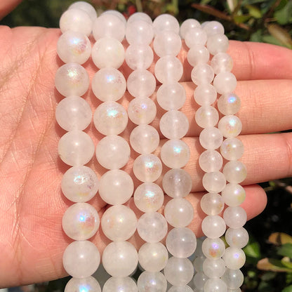 Naturstein Rose Rosa Quarz Kristall Runde Lose Perlen 15''Strang 4 6 8 10 12 MM Pick Größe für Schmuck Machen Diy Armband