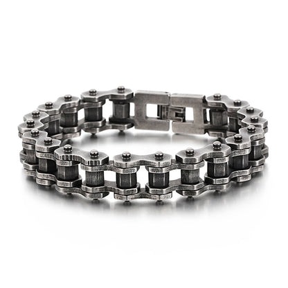Retro Schwere Bürste Edelstahl Motorrad Kette Armband 11/13 MM Breite Herren Frauen Bike Biker Armbänder Hip-Hop Schmuck 19-23 cm
