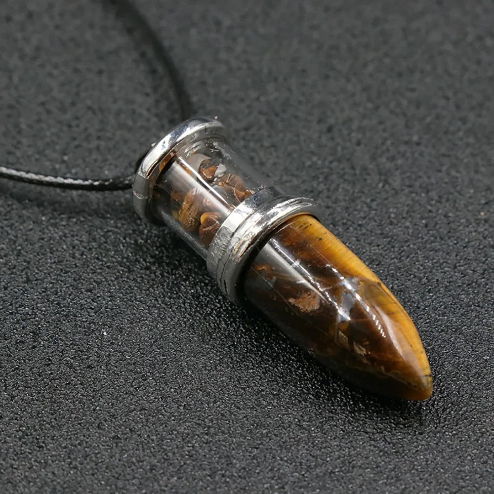 Naturstein Anhänger Halsketten Amethyst Kristall Edelstein Stein Quarz Kies kugelförmige Pendel Reiki Heil pendel