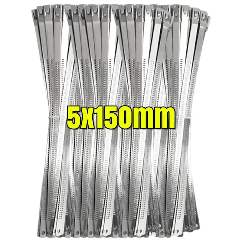 Neue Edelstahl Kabelbinder Selbstsichernde Metall Wrap Strap Mehrzweck Kabelbinder Draht Befestigungen Hardware Organizer Großhandel