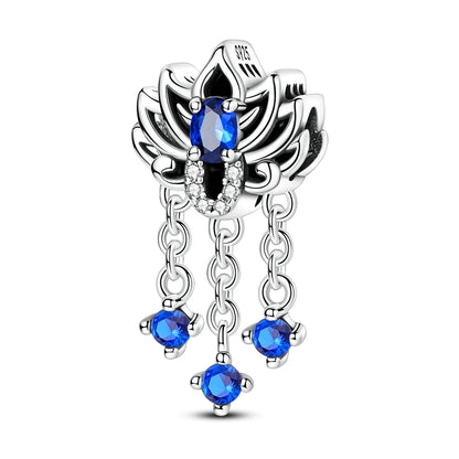 Blue Series Charm-Anhänger aus 925er-Sterlingsilber, Saphir, Baum des Lebens, Flasche, Elefant, Planet, Ozean, Herz, passend für DIY-Armbänder, Halsketten, Geschenke