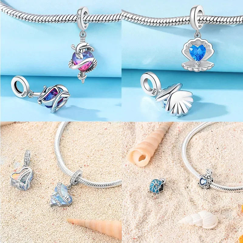 Exquisiter kleiner Affe aus 925er-Sterlingsilber, umarmender roter Herz-Anhänger, passend für Armbänder, Halsketten, Party-Paarung mit handgefertigten Geschenken