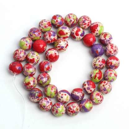 4/6/8/10mm Naturstein Meeressediment Imperial Jaspis Runde Lose Perlen für Schmuck Machen Handarbeiten diy Charms Armband 15''