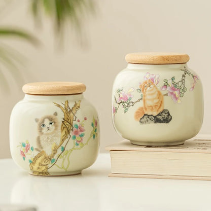 Ceramic pet urn, rabbit and cat urn, dog and cat accessories, "I Remember and Funeral" ash box, pet puppy enchantment boxes, cat accessories