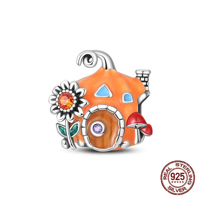 Herbst Neue 925 Sterling Silber Braun Maple Leaf Kürbis Biene Charms Bead Fit 3mm 925 Original Armbänder DIY schmuck Warmes Geschenk