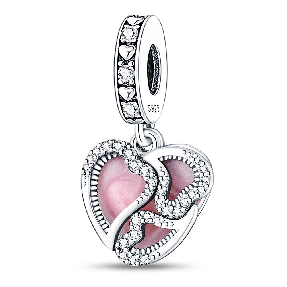 Fit 925 Original Armband 100 % 925 Sterling Silber Glänzende Bunte Zirkon Herz Charms Perlen Exquisite DIY Schmuck Geschenk