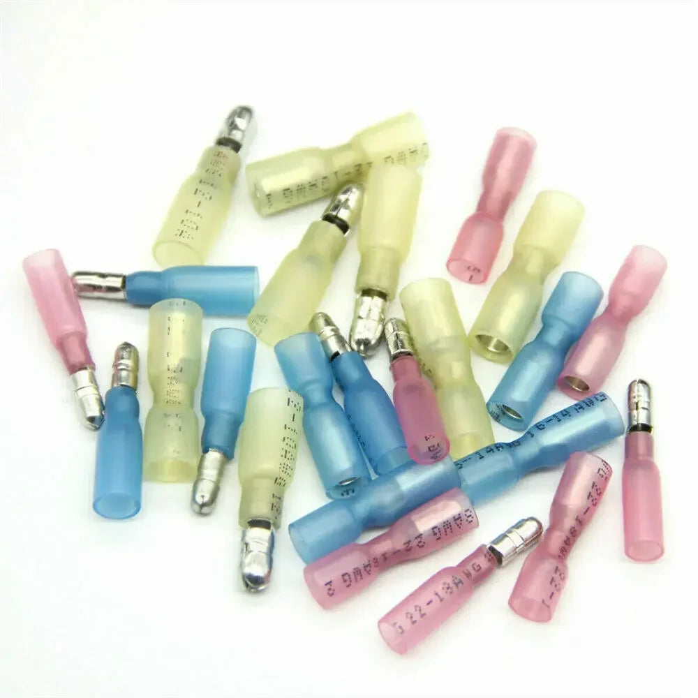 50 Stück Wärmeschrumpf-Kabelverbinder, Weiblich und Männlich, Elektrische Drahtverbinder, Crimpklemmen 10-22AWG, Wasserdicht