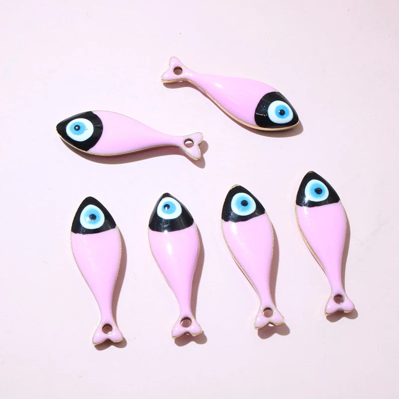 10 Stück 20x6,5mm Emaille Fisch Charms Anhänger Edelstahl DIY Schmuck Making Zubehör Erkenntnisse für Halsketten Ohrringe Armband