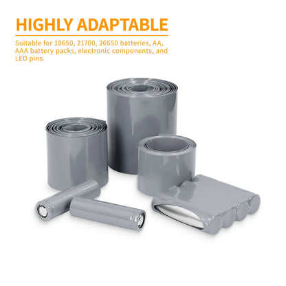 10M 18650 Lithium-Batterie-Schrumpfschlauch, Breite 17mm ~ 130mm, PVC-Wärmeschrumpfschlauch, Batteriepack-Isolierung, Kabelschutz, Schlauchfolie