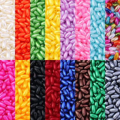100–200 Stück ovale Reis-Imitationsperlen für Schmuckherstellung, Nähen, Kleidungsstück, Acryl-Abstandsperlen, DIY-Armband, Halskette