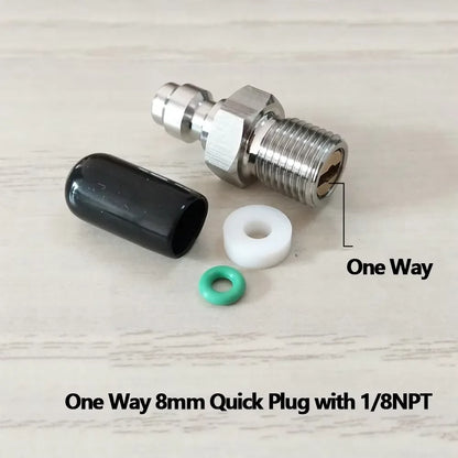 HPA GAS Foster Quick Disconnect AIR CO2 QC02 M10 NPT BSP G1/8" Füllnippel Stecker/Buchse Adapter Kopplerstecker 8mm