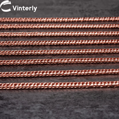 Vinterly Lange Halskette mit kubanischer Kette für Männer und Frauen, rotes Kupfer, verstellbar, 20/22 Zoll, gedrehte Halsketten, kratzfester Kettenschmuck