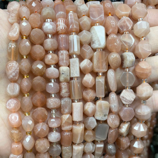 Natürliche Sonnenstein Edelsteine Unregelmäßige Facettierte Rondelle Runde Lose Spacer Perlen Für Schmuck Machen DIY Armband Halskette Zubehör