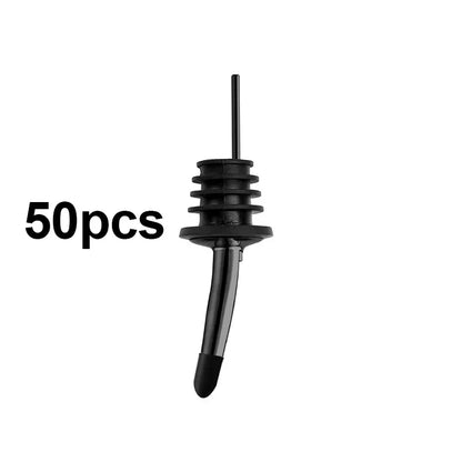 50Pcs Weinausgießer mit Gummi Staub Kappen Edelstahl Alkohol Dispenser Liquor Tüllen Flasche Ausgießer