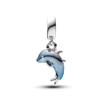 Manyilus S925 Silber Delphin Charm für Original Armband, Ozean Tier Schmuck Anhänger DIY, verspieltes Meeresleben Geschenk