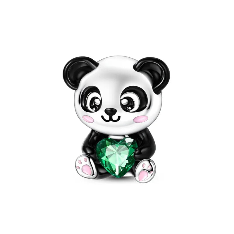 Heißer Verkauf 925er Sterlingsilber, niedliche Panda-Perlen und Pinguin-Anhänger, passend für Schlangenarmband, Boutique-Halskette, schwarzer Anhänger, Geschenk