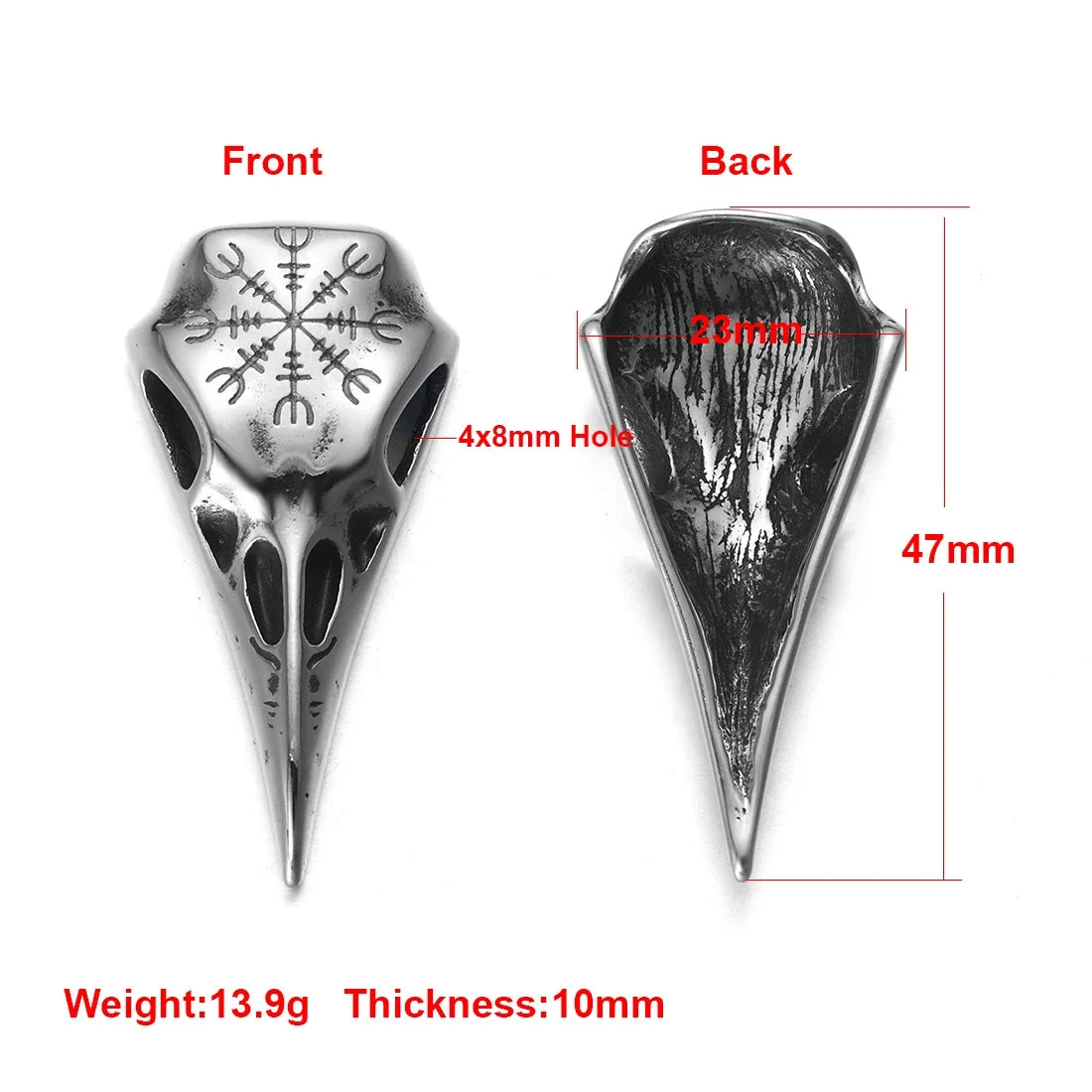 Edelstahl Viking Nordischer Anhänger für Halskette DIY Zubehör Schmuckherstellung Erkenntnisse Männer Charm Supplies Punk Axt
