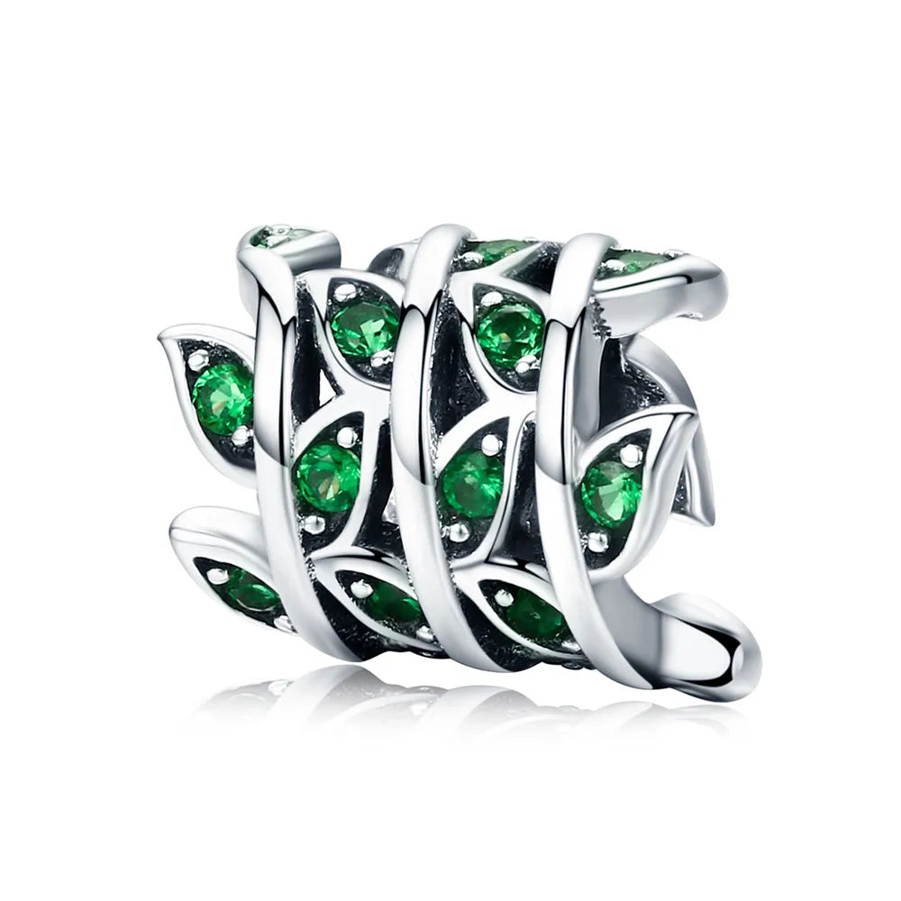 WOSTU Mode Frühjahr Serie Charms Perlen Echt 925 Sterling Silber Blume Vogel Pendent Fit Original-DIY Armband Halskette Schmuck