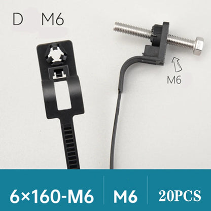 20 Stück Auto kabel befestigungs binder Nylon schwarz Auto Auto Kabel riemen Push Mount Kabelbinder halter Clip Klemme