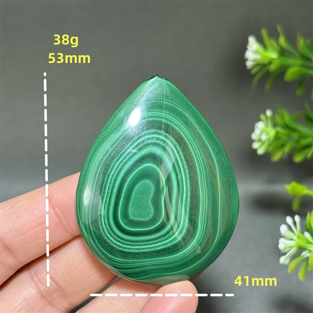 Natürlicher, hochwertiger Malachit in Tropfenform, zum Polieren, DIY, Quarz, Energietherapie, Meditation, Reiki, Hexerei, Heimdekoration, Geschenk
