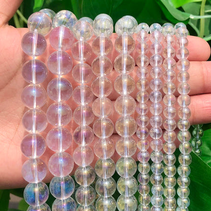 Naturstein Rose Rosa Quarz Kristall Runde Lose Perlen 15''Strang 4 6 8 10 12 MM Pick Größe für Schmuck Machen Diy Armband