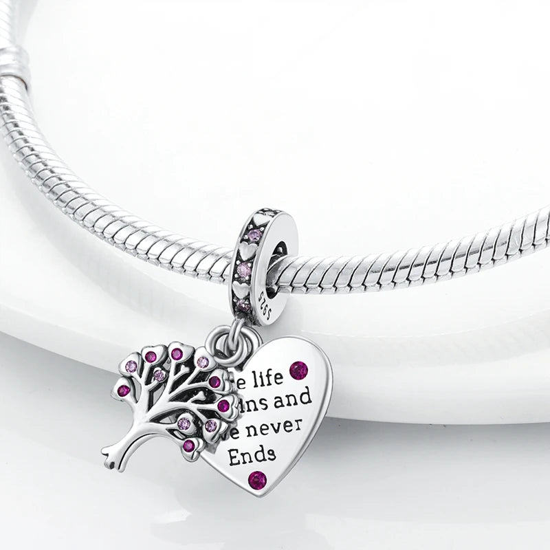 Charms aus 925er Silber, Baum des Lebens, passend für Original-Armbänder, Halsketten, Anhänger, Schmuck, Damen-Geschenk
