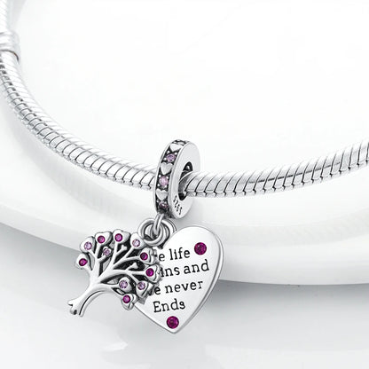 Charms aus 925er Silber, Baum des Lebens, passend für Original-Armbänder, Halsketten, Anhänger, Schmuck, Damen-Geschenk