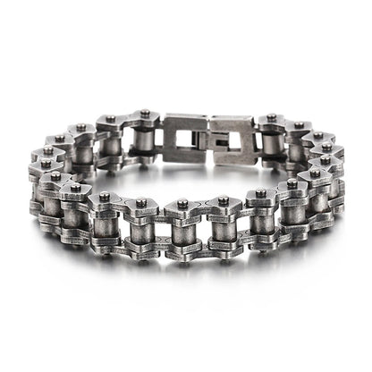 Retro Schwere Bürste Edelstahl Motorrad Kette Armband 11/13 MM Breite Herren Frauen Bike Biker Armbänder Hip-Hop Schmuck 19-23 cm