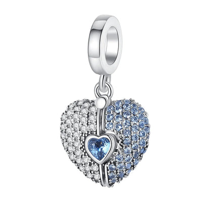 Romantischer 925 Sterling Silber Liebesschlüssel Herz-zu-Herz Charm für DIY Armband Halskette Verlobung Party Geschenke