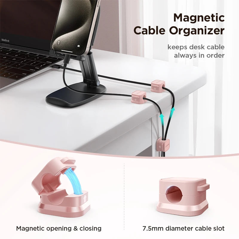 Joyroom Bunter magnetischer Kabelclip, Kabelhalter, selbstklebender Drahthalter, Aufbewahrungsorganisator für das Kabelmanagement im Home-Office-Schreibtisch