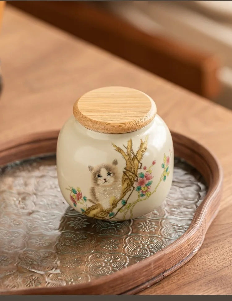 Ceramic pet urn, rabbit and cat urn, dog and cat accessories, "I Remember and Funeral" ash box, pet puppy enchantment boxes, cat accessories