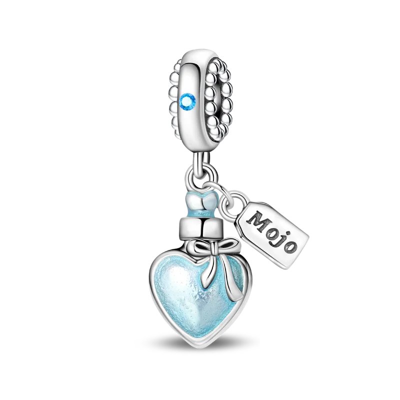 Exquisite Seestern-Perlen aus 925er-Sterlingsilber und vierblättriges Kleeblatt, baumelnder Charm für Armbänder und Halsketten, blaues romantisches Anhänger-Geschenk