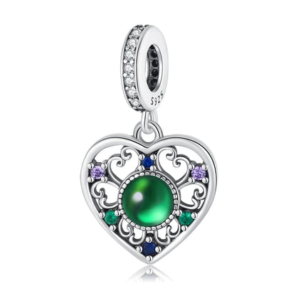 Anhänger aus 925er-Sterlingsilber, grüne Serie, Blumenbaum, Apfel-Anhänger, DIY, feine Perlen, passend für Original-Charms-Armbänder, Damenschmuck, Diy
