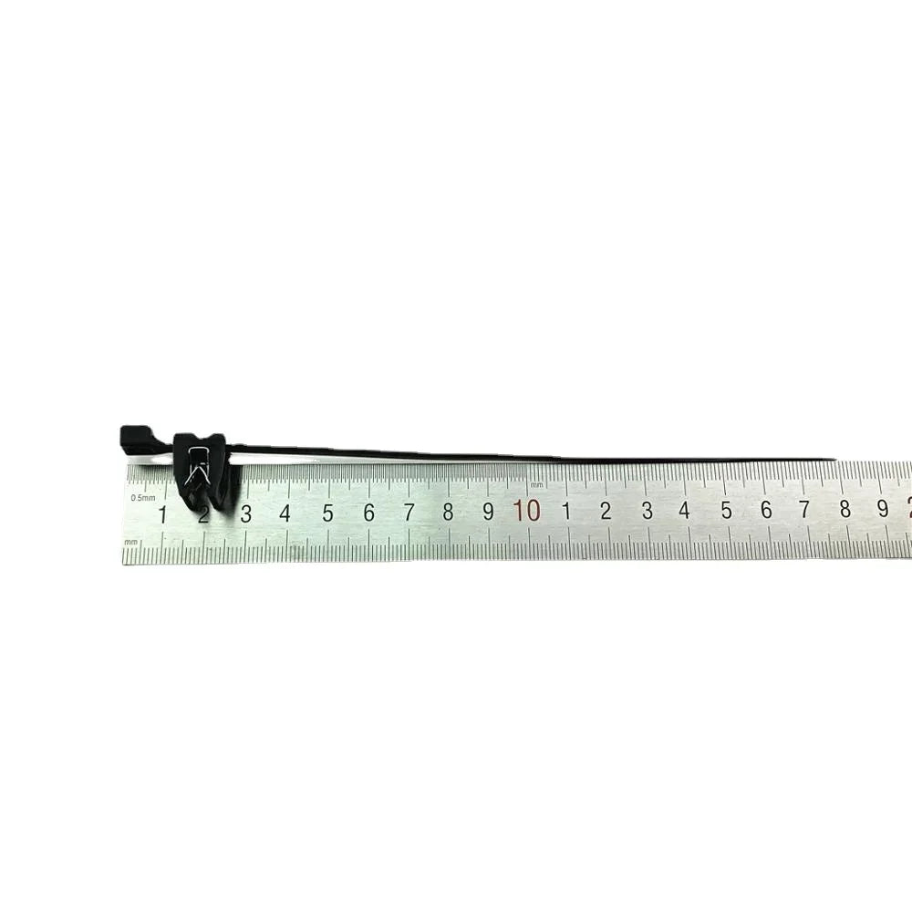 50 stücke elektrische geräte und produkte auto kabelbinder mit metall clip schnalle 5 mmx200mm