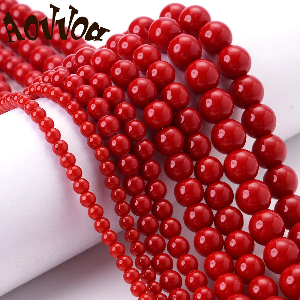 Natürliche rote Koralle Amazonit Türkise Achate Stein Runde lose Perlen für Schmuckherstellung DIY Armband Halskette handgemachte Handwerk