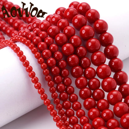 Natürliche rote Koralle Amazonit Türkise Achate Stein Runde lose Perlen für Schmuckherstellung DIY Armband Halskette handgemachte Handwerk