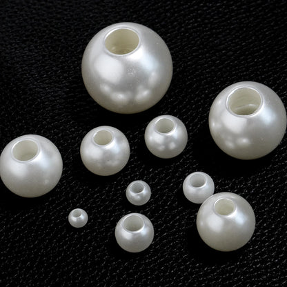 ABS Imitation Perle Perlen Lose Große Loch Runde Perlen Acryl Spacer Perlen Für Handgemachte Armband, Die DIY Schmuck Zubehör