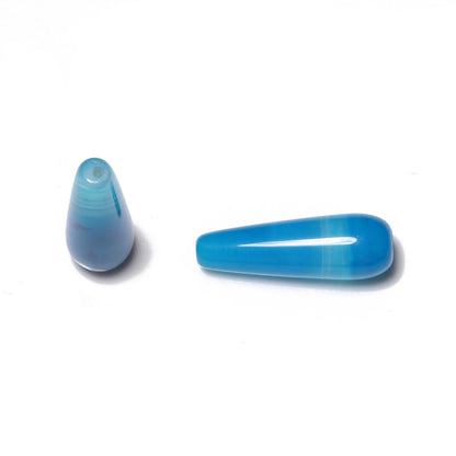 2 Stück natürlicher Wassertropfen aus echtem Stein, Indien-Achate, Labradorit, Tigerauge, Chalcedon, lose Perlen für Schmuckherstellung, DIY-Armband