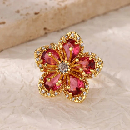 Luxus Edelstahl Ringe Vergoldet Bunte Stein Zirkon Kristall Herz Ring Für Frauen Hochzeit Boho Schmuck Weihnachtsgeschenk