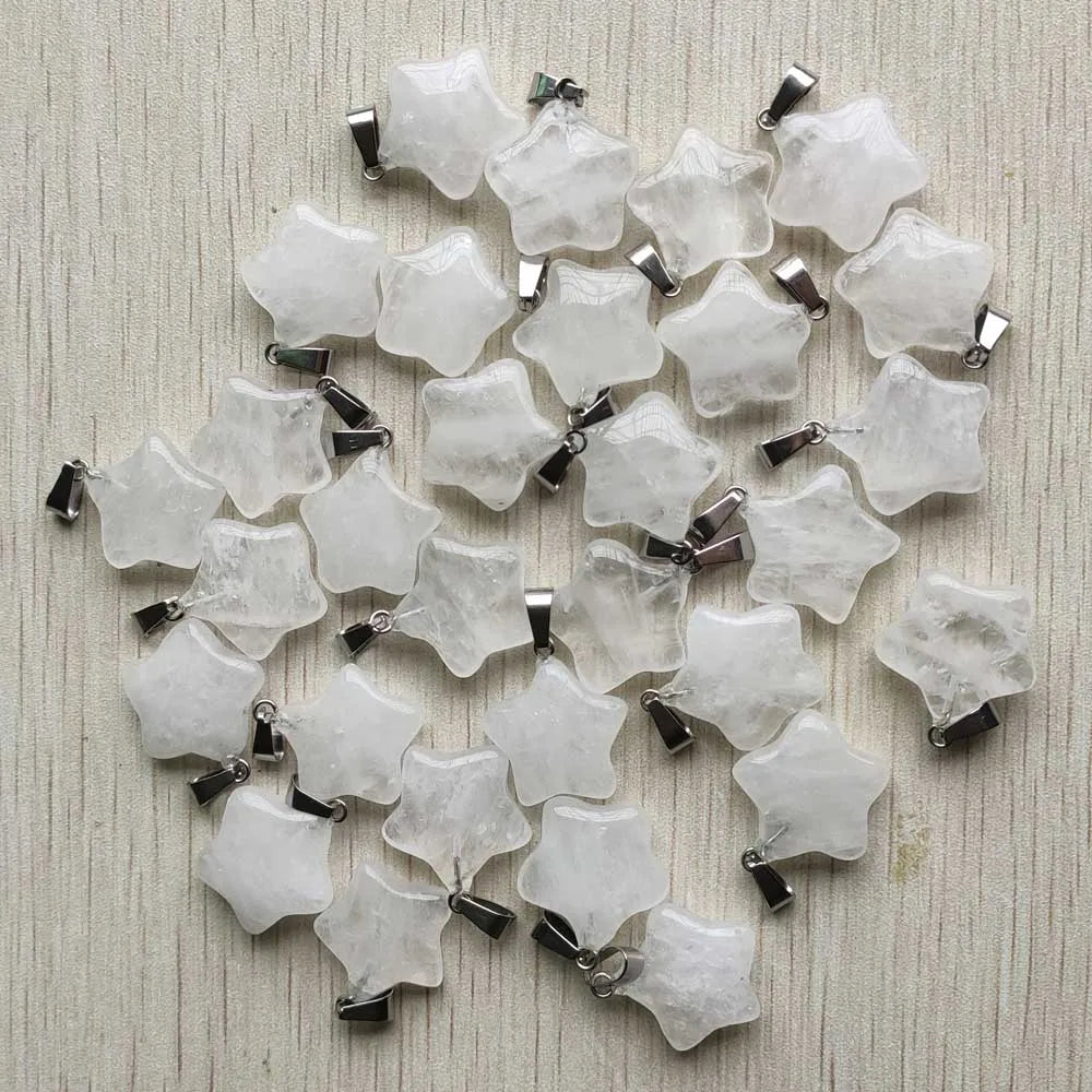 Gute qualität Verschiedene naturstein mix stern charms anhänger für diy schmuck zubehör machen 50 teile/los Großhandel