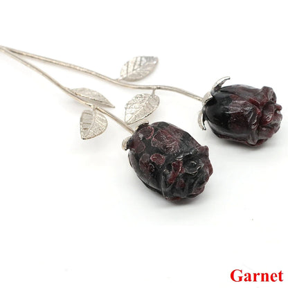 Kristall geschnitzte Rose Blume Naturstein Amethyst Quarz Edelstein Handwerk Party Home Dekoration Valentinstag Hochzeit Gast Geschenke