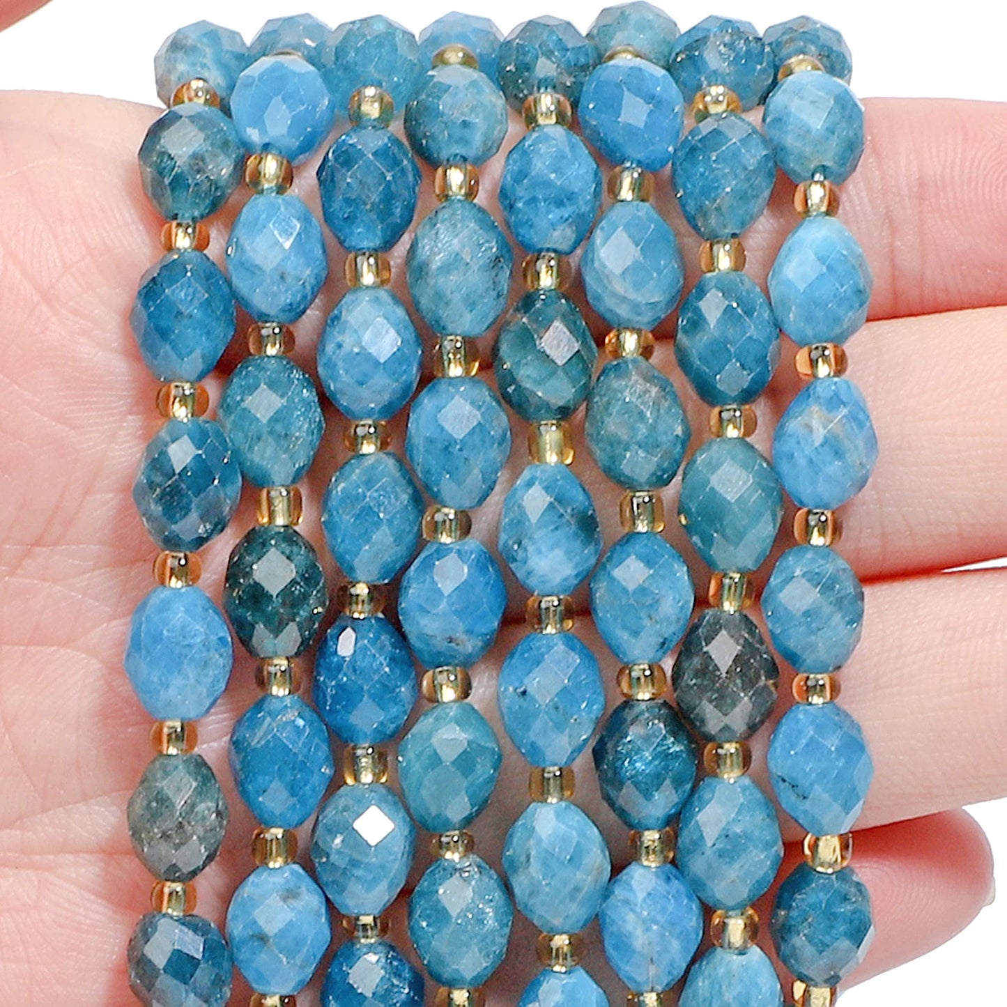 AAA Facettierte natürliche farbige Fluorit-Quarzperlen, 8 x 7 mm, ovale Form, Perlen für Schmuckherstellung, DIY-Perlenzubehör