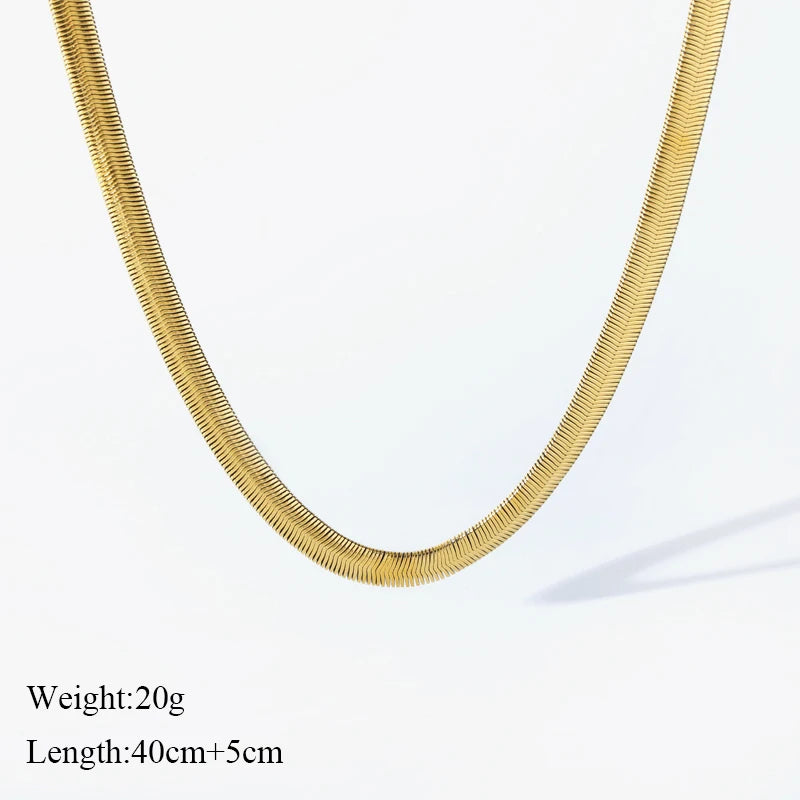 EILIECK 316L Edelstahl Gold Farbe Dicke Schlange Kette Halskette Für Frauen Mädchen Trendy Wasserdicht Schmuck Dame Geschenk Party