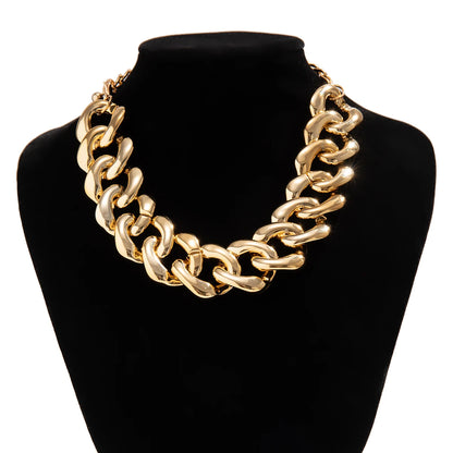Ingesight. z Punk ccb Schnalle kubanische Kette kurze Halskette für Frauen übertrieben dicke Goldfarbe Kragen Party Schmuck Geschenk