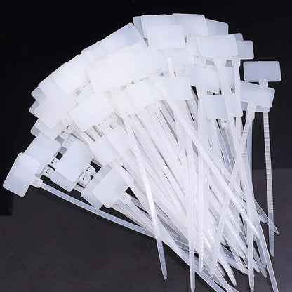 500/100 Stück Nylon-Kabelbinder, Kunststoff-Schlaufenbinder, Marker, Etikett, Kabel, selbstsichernder Reißverschluss, waschbare Riemen für die Aufbewahrung zu Hause, im Büro, im Garten