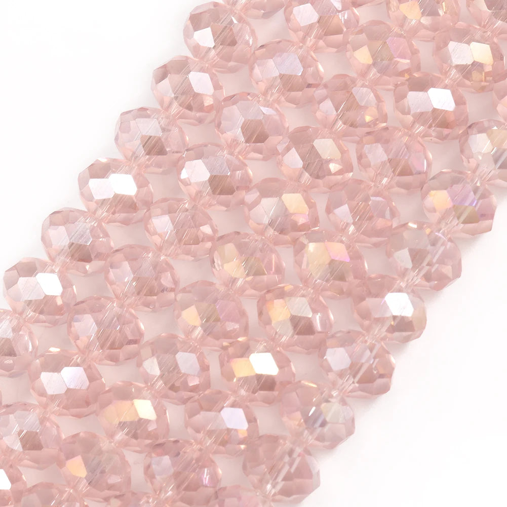 3/4/6/8mm Facettierte Jade Weiße Kristall Glas Perlen Vergoldet Flache Runde Lose Perlen für Schmuck Machen Diy Armband Ohrring
