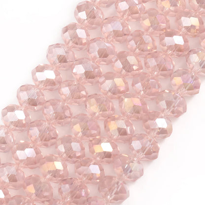 3/4/6/8mm Facettierte Jade Weiße Kristall Glas Perlen Vergoldet Flache Runde Lose Perlen für Schmuck Machen Diy Armband Ohrring