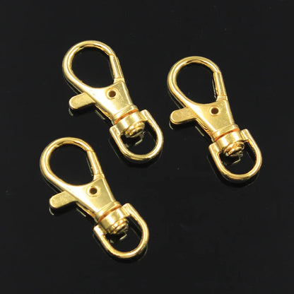 10 Stück Großhandel Silber Farbe Rhodium Karabinerverschluss Clips Schlüsselhaken Schlüsselanhänger Split Schlüsselanhänger Erkenntnisse Verschlüsse DIY Schlüsselanhänger Herstellung