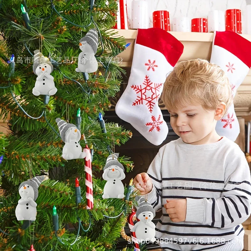 12/6 Stück Weihnachten süße Schneemann Dekoration Anhänger für Winter Weihnachtsbaum Dekoration Neujahr Weihnachtsgeschenke Partyzubehör